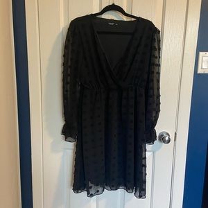 SHEIN - Size 0XL black knee length dress with mesh sleeves.